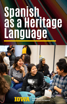 brochure cover for Spanish as a Heritage Language featuring a group of students laughing