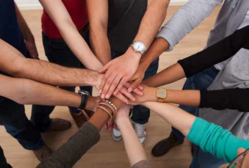 Hands together