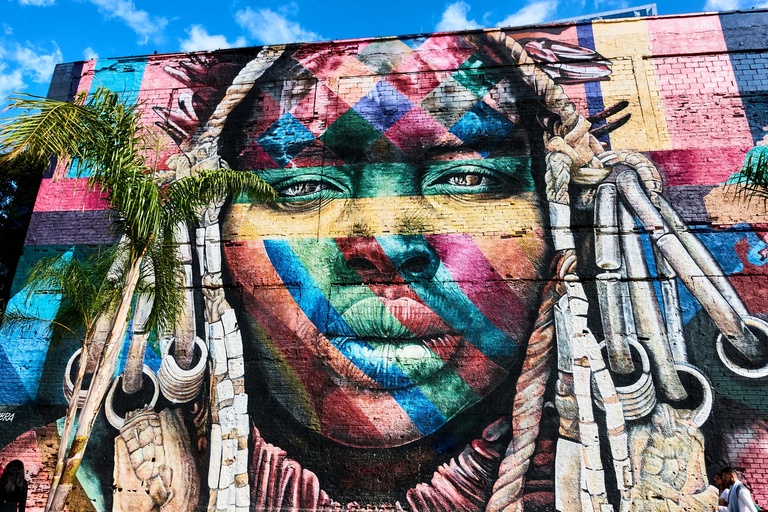 Graffiti art on the wall of a building in Rio de Janeiro, Brazil.