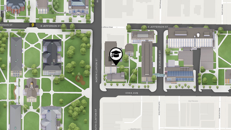Map showing Phillips Hall